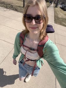 a girl walking