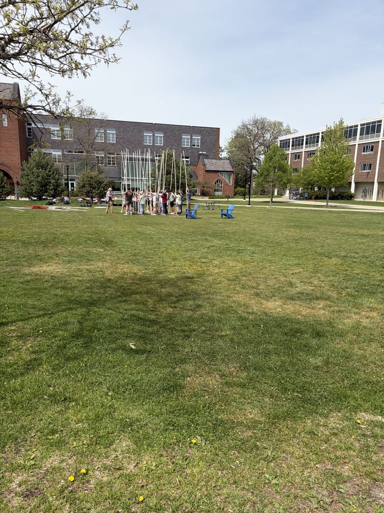 students on the mini bald spot with large pipes
