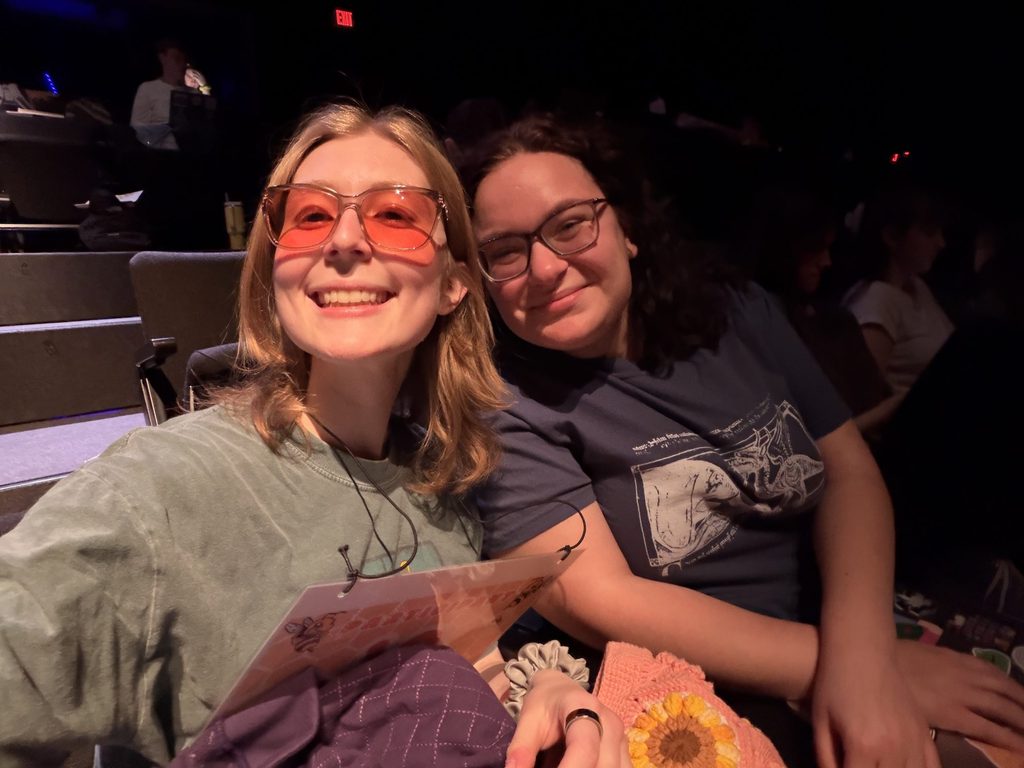 Two girls smiling