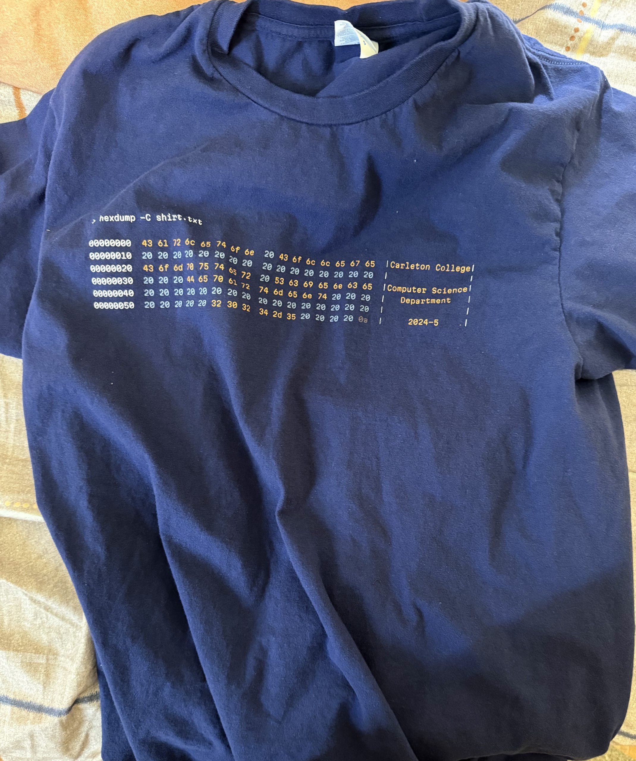 A CS department T-shirt sold at Lighten Up