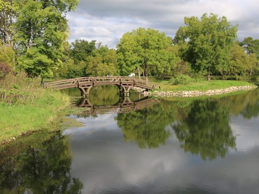 Bridge an island on Carleton's Lyman Lakes