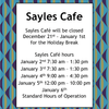 Sayles Closed for Holiday Break