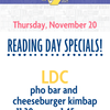 Reading Day special at LDC 11.20
