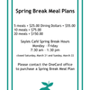 Spring Break Meal Plan
