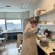 Grace preparing a stock solution.
