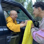 Nic Berry and the Buddhist monk Rinpoche