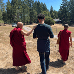 Nic Berry and two Buddhist monks