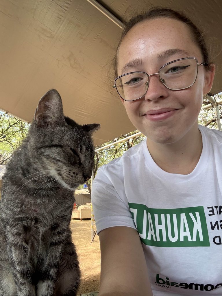 Ava with cat