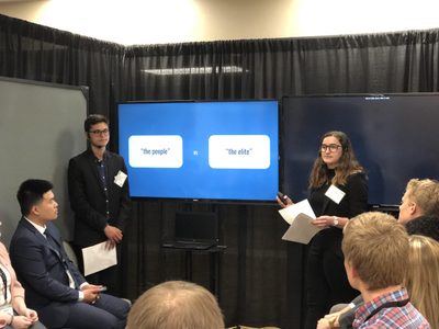 Students give a presentation