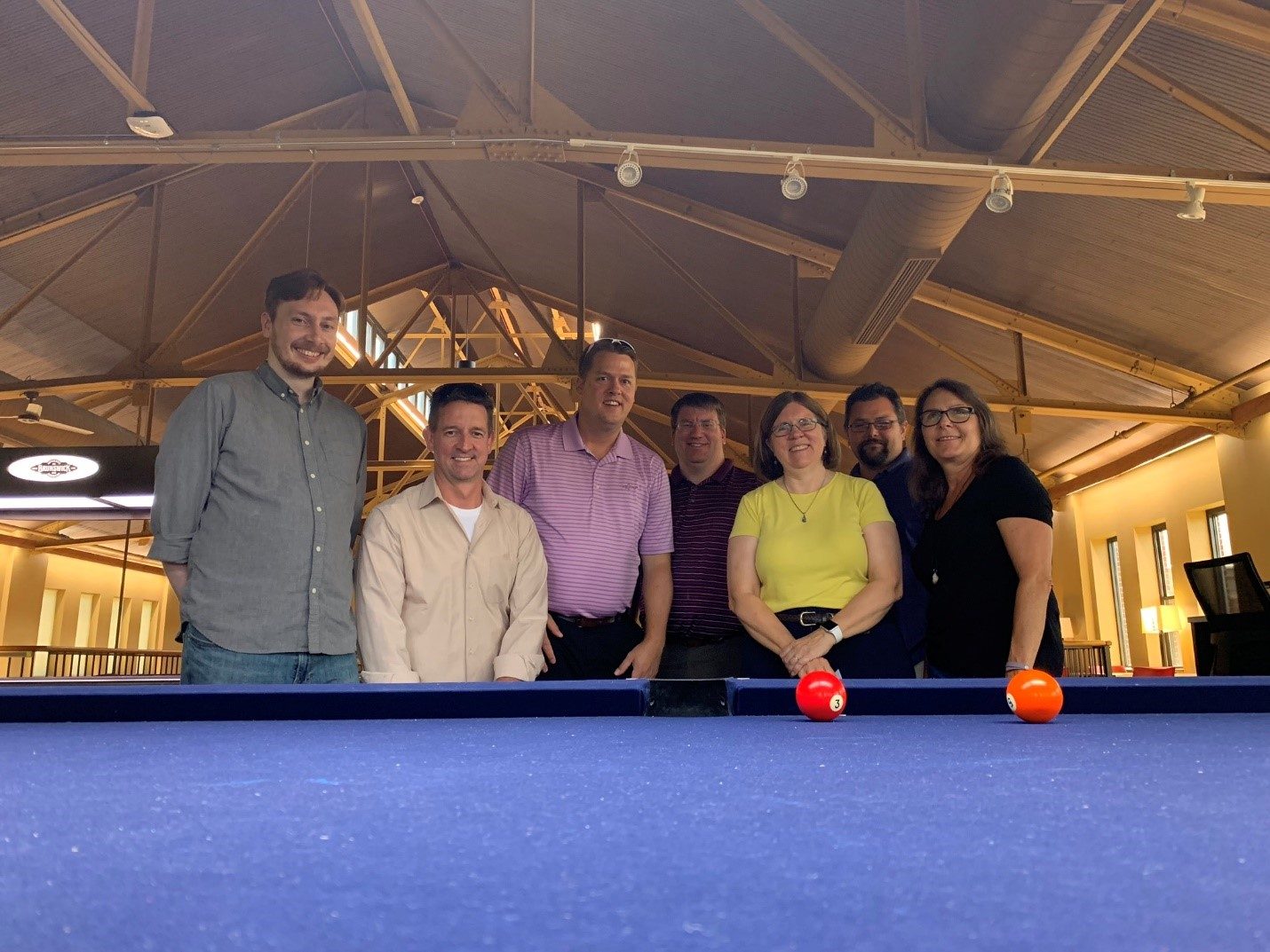 ITS billiards players and spectators