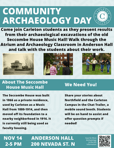 Flyer of community archaeology day details