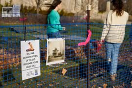 students in excavation site