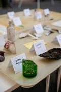Staged and labeled excavation finds