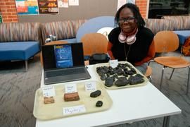 student with their research