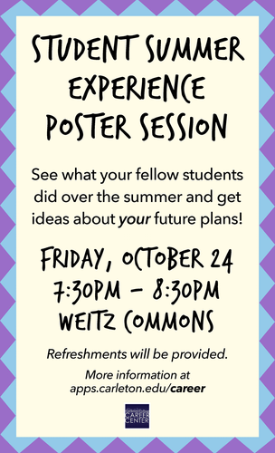 Student Summer Experience Poster Session