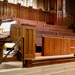 Matthew O'Sullivan at the organ rededication