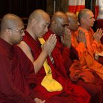 Monks at Buddhist Vesak Celebration on May 26, 2013