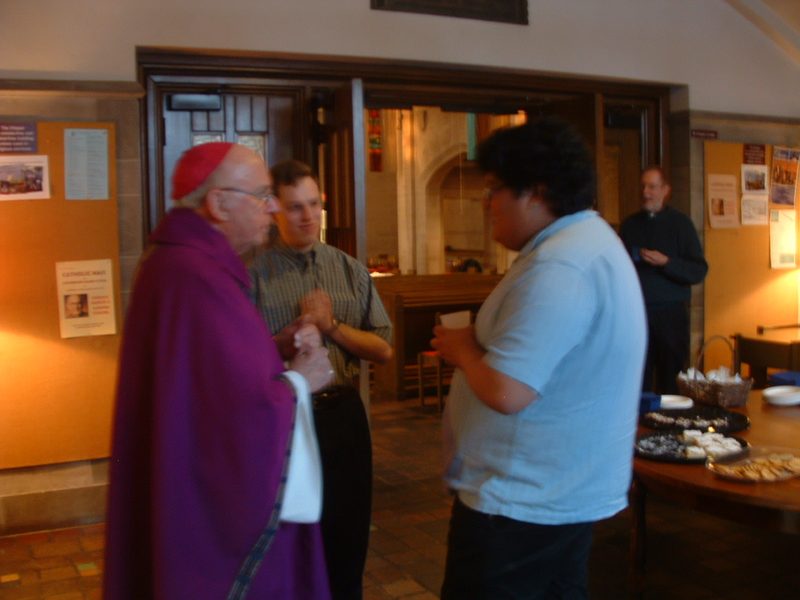 Archbishop Harry Flynn with Carleton Newman Club leaders.