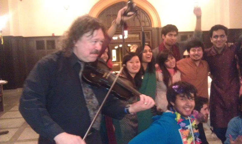 Students enjoyed musical performance at Purim/Holi.