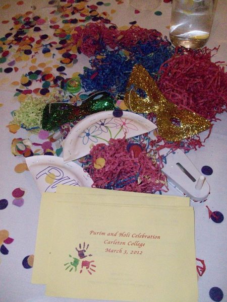 Table Decorations at the Purim and Holi Celebration on March 3, 2012