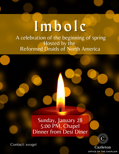Poster for Imbolc featuring a red candle with flame