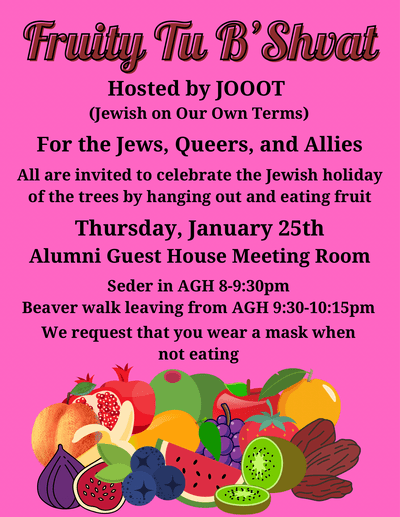 Fruity Tu B'Shevat Poster featuring a grouping of fruit