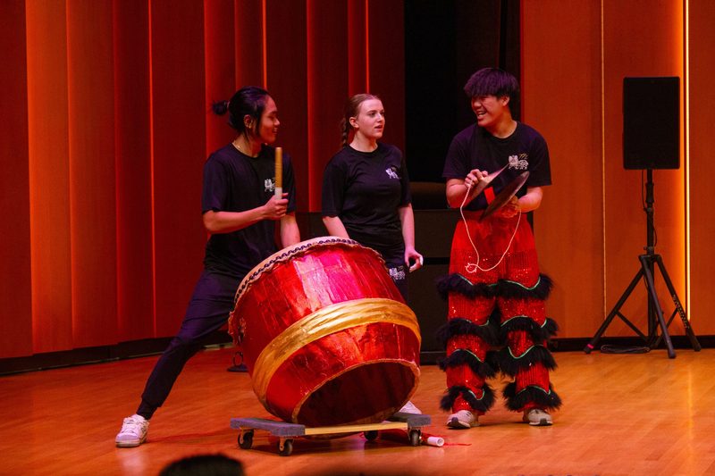 Drummer with Lion Dancers