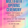 Multifaith Opening Ceremony