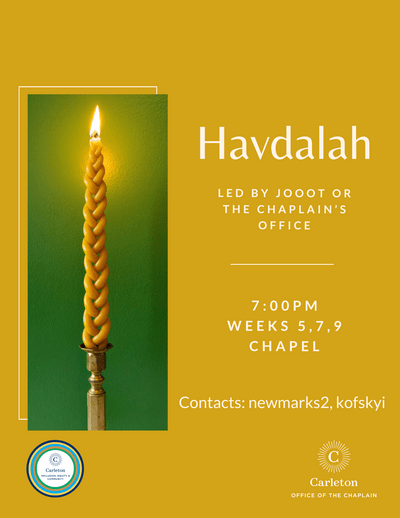 Havdalah Poster featuring a Havdalah candle with a green and gold background