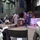 A group of druids gathered around the altar at the Imbolc service