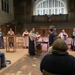 Druid leaders gathered around an altar at Imbolc Ceremony