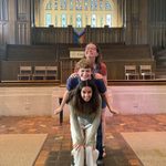 Seniors Zach Glaser, Anna Horton and Sonia Shah posing for a photo at the Senior Service
