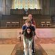 Seniors Zach Glaser, Anna Horton and Sonia Shah posing for a photo at the Senior Service