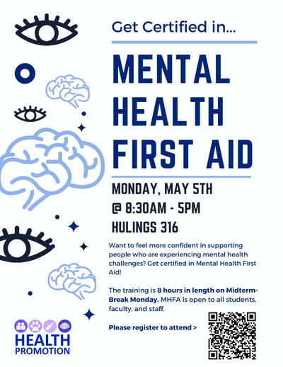Flyer with graphics of eyes and brain that says 