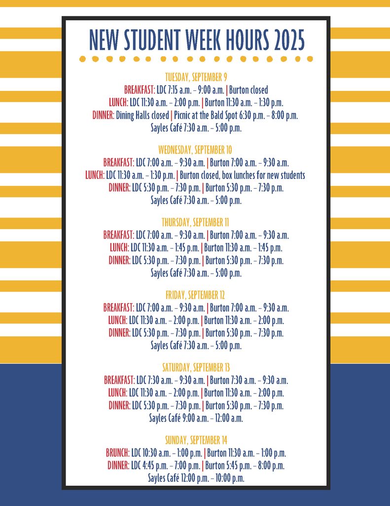 New student week hours