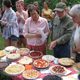 The judges check the pies for aesthetics.
