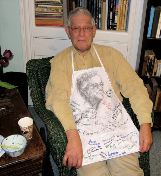 Dixon shows off his birthday Knights apron.