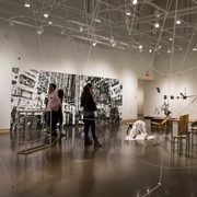 The senior art show installed in the Perlman Gallery.