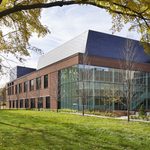 Exterior of the Music addition to the Weitz, southeast-facing side of the building.