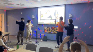 CHIN 205 and JAPN 205 students enjoying a karaoke night