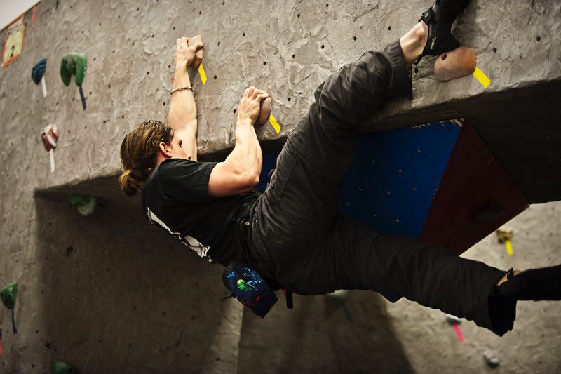 Student competes in Bouldering Competition