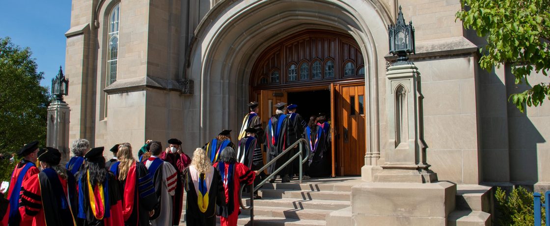 Faculty Process into Skinner Chapel at Opening Convocation 2022
