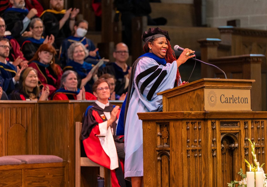 Kellie Cherie Carter Jackson Michael and Denise Kellen '68 Associate Professor of Africana Studies speaking at Opening Convocation