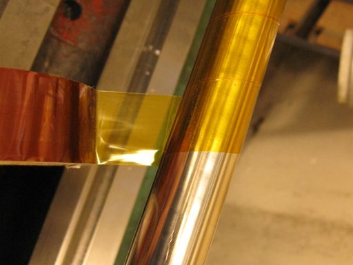 Wrapping the core with Kapton tape.