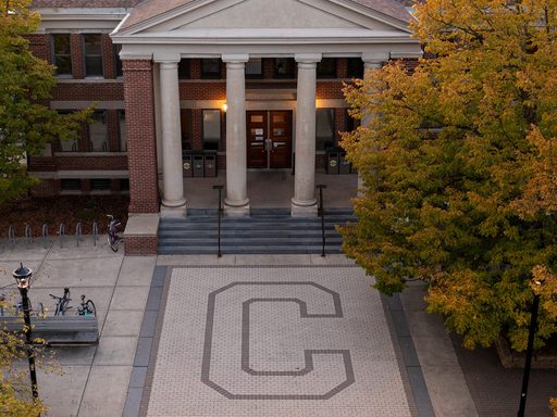 aerial view of sayles hill campus center