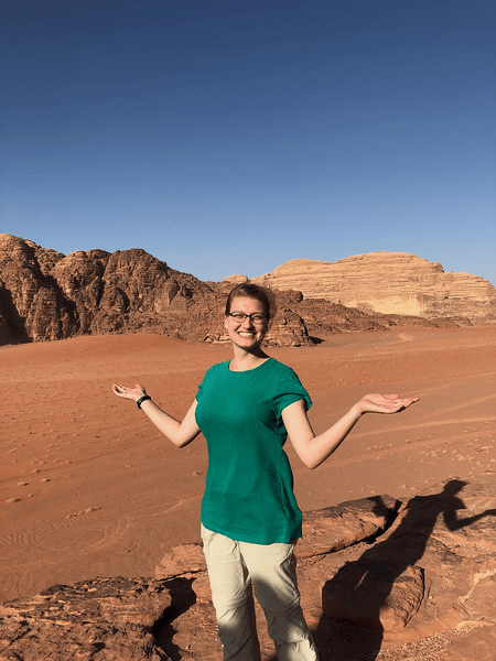 Ana Knighten '20 at Wadi Rum, Jordan