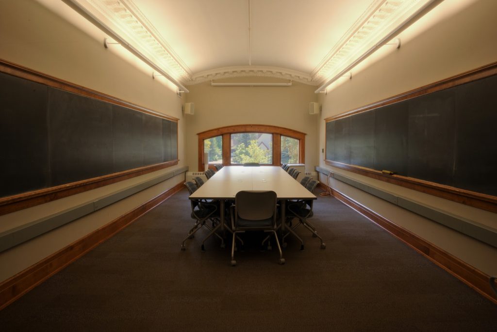 Empty seminar table