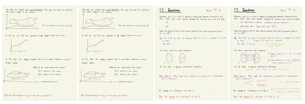 two examples of guided lecture handouts