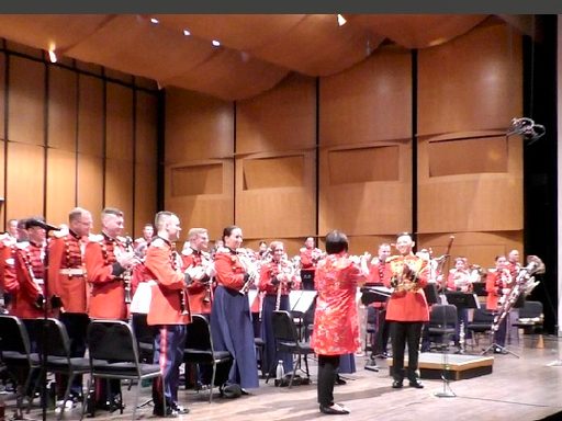 image of Presidents Own Marince Corp Band in red uniforms