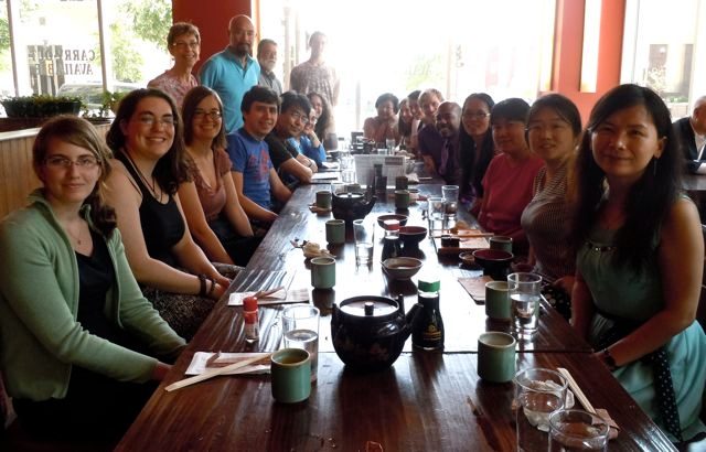 Large group luncheon at Japanese restaurant.